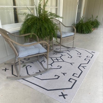 24x36 Linear Global Indoor/outdoor Rug Ivory/black - Threshold