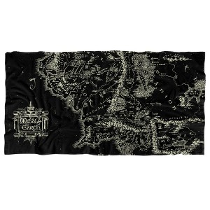 Lord Of The Rings Map Of Me 30” x 60” Beach Towel - 1 of 4