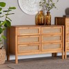 Baxton Studio Jenn Wood 6 Drawer Dresser with Distressed Finished Rattan Golden Brown/Distressed Rattan - 4 of 4