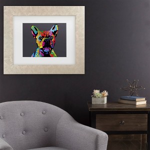 Trademark Fine Art Michael Tompsett French Bulldog Gray Matted Framed Art - 1 of 4