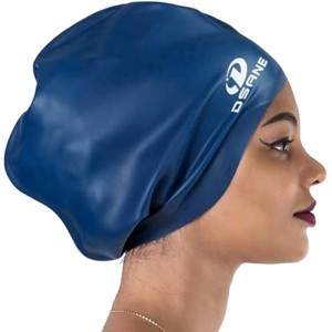 DSANE Extra Large Swimming Cap for Women and Men,Special Design Swim Cap for Very Long Thick Curly Hair&Dreadlocks Weaves Braids Afros Silicone - 1 of 1