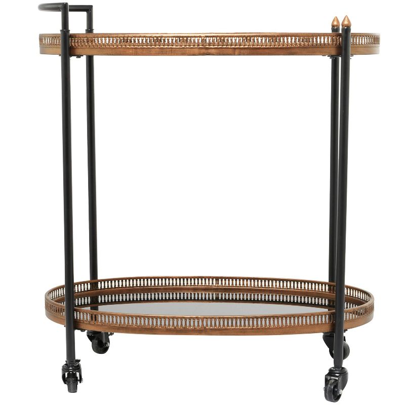 Modern Traditional Metal and Glass Bar Cart Brass - Olivia &#38; May, 4 of 6