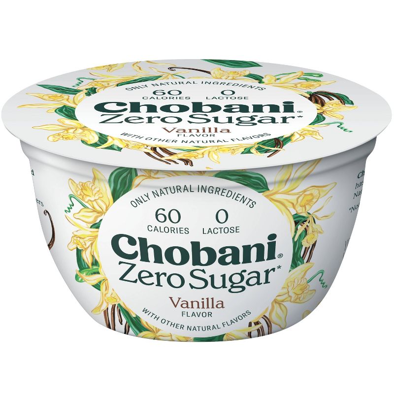 Chobani Zero Sugar Vanilla Nonfat Greek Yogurt - 5.3oz, 1 of 17