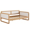 Twin Size Solid Wood Daybed with 2 Storage Drawers/Trundle for Limited Space Kids, Teens, Adults, Walnut and White 4B - ModernLuxe - image 4 of 4