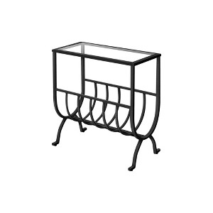 Metal Magazine End Table with Tempered Glass - Brown - EveryRoom - 1 of 4