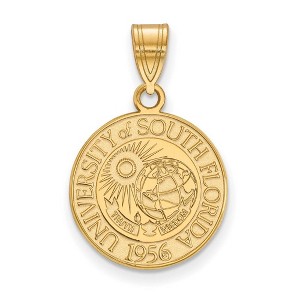 Black Bow Jewelry 14k Yellow Gold Plated Sterling Silver South Florida Bulls NCAA Medium Pendant - 1 of 3