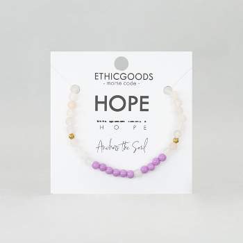 ETHIC GOODS Women's 4mm Gold Morse Code Bracelet [HOPE] - Gold & Turquoise