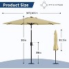 15Ft Rectangular Patio Umbrella with Base Large Patio Umbrella with Crank Handle, UV Resistant, Suitable for Outdoor Markets, Backyard, Poolside-Beige - 3 of 4