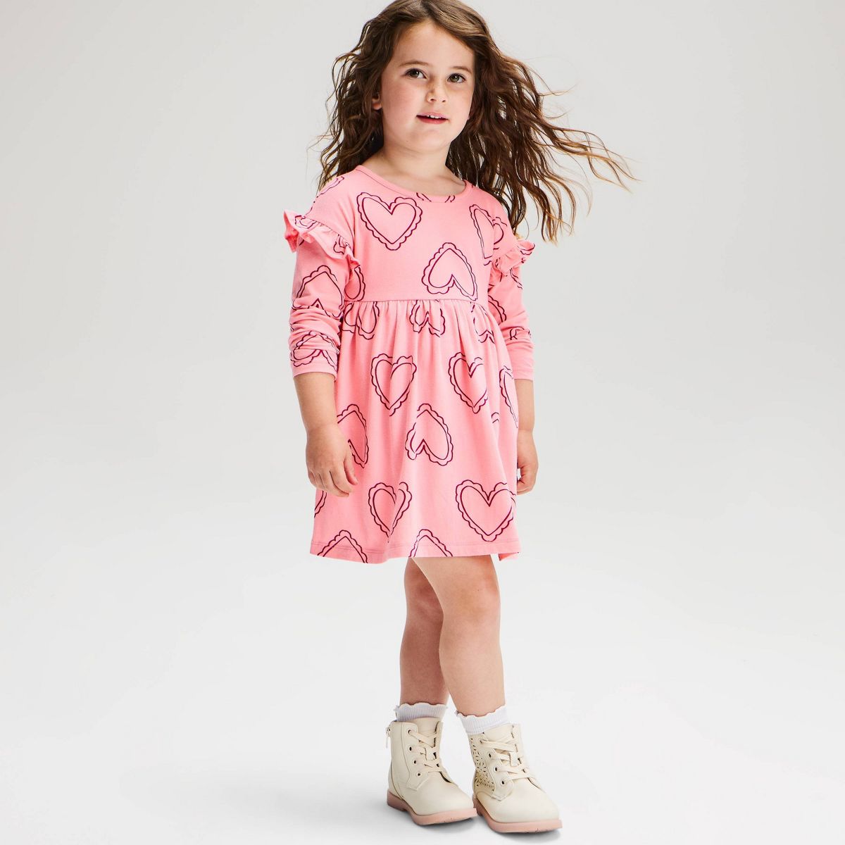 Baby & Toddler Girls' Long Sleeve Dress - Cat & Jack™ - thumbnail 5