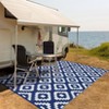 Outdoor Rug Modern Geometric Rug Waterproof Reversible Plastic Straw Rug for Patio Camping RV Balcony Backyard - 4 of 4