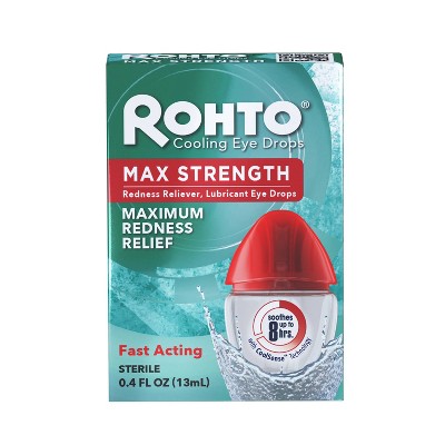 Rohto Cool Max Maximum Redness Relief Cooling Eye Drops - 0.4oz
