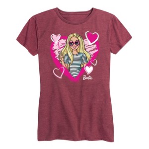 Women's - Barbie - Sketchy Hearts Barbie Short Sleeve Graphic T-Shirt - 1 of 4