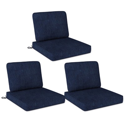 Costway 2/4/6-Pack 24" x 24" Deep Seat Cushion & Back Pillow with Removable Covers Outdoor Brown/Navy/Gray/Black