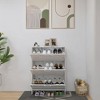 ZHUTA Marble Color High Glossy 3 Doors Shoe Cabinet with Retro Handles - 4 of 4