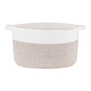 Unique Bargains Woven Handcrafted Cotton Rope Decorative Storage Basket 19" x 13.5" x 11" - 1 of 4