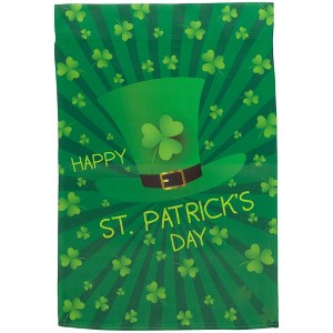 Northlight Leprechaun Hat "Happy St. Patrick's Day" Shamrocks Outdoor Garden Flag 18" x 12.5" - 1 of 4