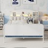 JUJABU Kids Metal Platform Bed Frame with Upholstered Headboard and Storage Shelf - 3 of 4
