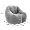 Lyngins Plush Faux Fur Bean Bag Chair, Lazy Chair with Tufted Soft Stuffed Filling, Ergonomic Accent Chair, Single Sofa Chair for Dorm/Apartment, - 4 of 4