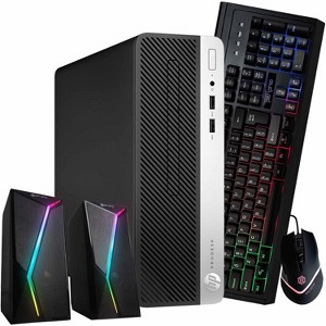 Refurbished HP ProDesk 400G6 Desktop Computer-Intel i5-16GB DDR4 RAM-250GB NVMe+500GB SSD-Keyboard&Mouse-Speaker-Win 11 Pro-Manufacturer Refurbished - 1 of 4