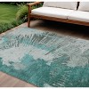 Dark Green Aqua And Gray Abstract Washable Indoor Outdoor Area Rug - 2 of 4