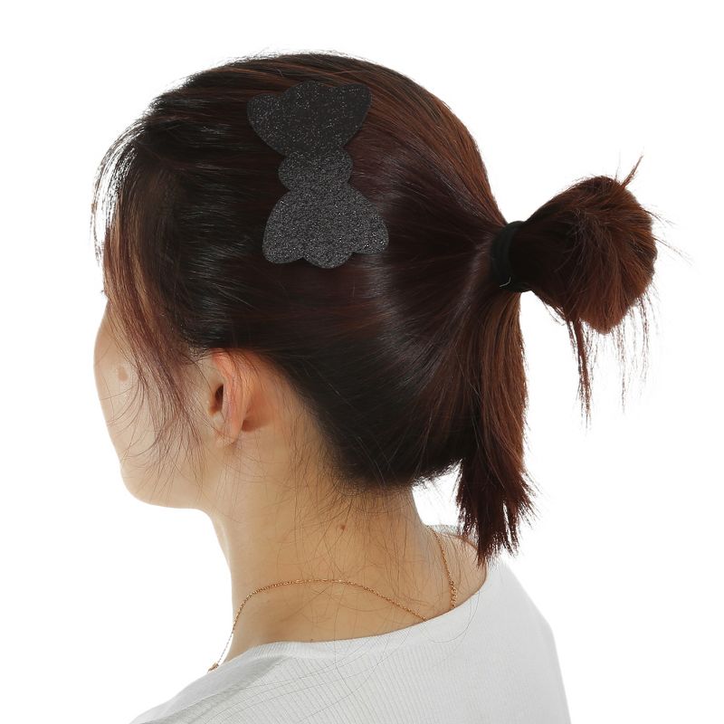 Unique Bargains Women's Hair Fixed Bow Shape Magic Paste Black 2 Pcs, 2 of 8