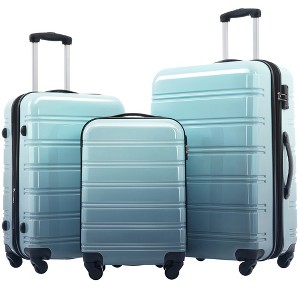 YONWAY Hardside Luggage Sets, 3 Piece Gradient Color Expandable Suitcase, with Spinner Wheels and TSA Lock, Lightweight 20" 24" 28" - 1 of 4