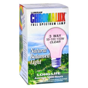 Lumiram Chromalux Full Spectrum Lamp Light Bulb 3 Way 50-100-150W Clear - 1 ct - 1 of 3