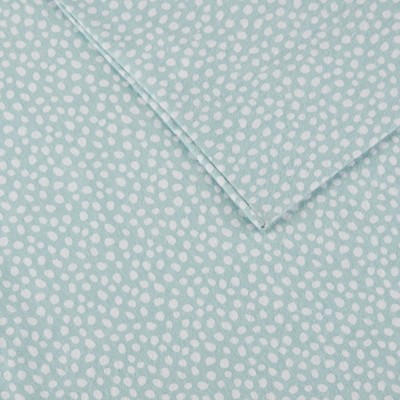 Aqua Dots Twin Cotton Flannel Sheet Set