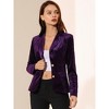 INSPIRE CHIC Women's Notched Lapel Vintage Office Button Front Velvet Blazer - image 3 of 4