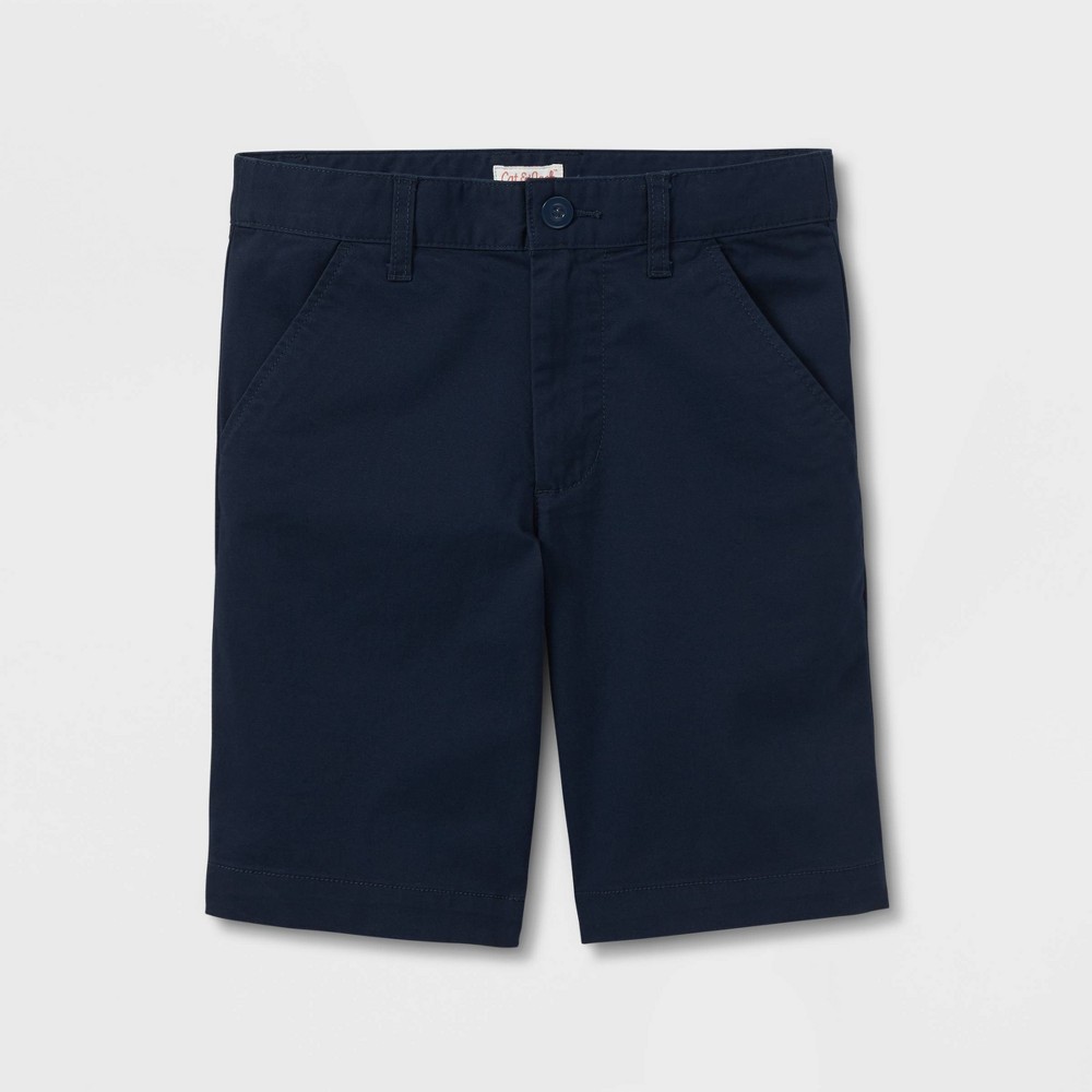 Boys' Regular Fit Flat Front Uniform Shorts - Cat & Jack™ Blue 14 Husky