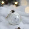 TopComfy Decorative Object Glass Christmas Ball Ornaments Glitter Painted Set for Holiday Decor, White, 3"*3"*3" - 3 of 4