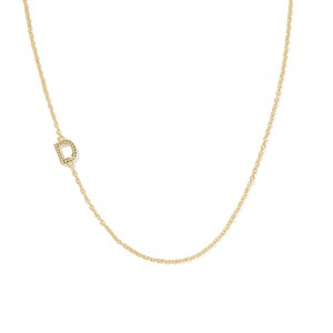 Kendra Scott 14K Gold Over Brass Mini "D" Initial Pendant Necklace - Gold - 1 of 3