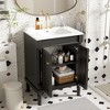 SpassWay 24"L White Modern Bathroom Vanity with Top Sink and 2-Tier Storage - 2 of 4