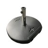 Okak Round Umbrella Base with Stainless Steel Collar, Patio Umbrella Stand with Concrete Weight, Outdoor Umbrella Base for Garden, Backyard, Black - 3 of 4