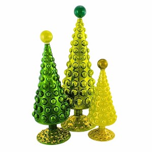 Cody Foster 16.0 Inch Midcentury Modern Hobnail Tree Set Saint Patrick's Day, Varying Heights: 16.0, 12.5, 9.75 Inches Tree Sculptures - 1 of 4