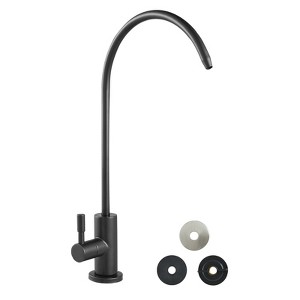 VEVOR Stainless Steel Faucet,Lead-Free Water Purifier Faucets,Reverse Osmosis Faucet with Solid Brass Valve, High Arch Drinking Water Faucets, Black - 1 of 4