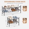Aoibox Expandable and Stackable Shoe Rack, Adjustable Length from 17.7" to 32.3", Metal Shoe Organizer for Closet, Entryway, Hallway, Black 2-Tier - 3 of 4