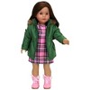 Sophia’s Complete Fall Outfit with Dress, Parka, & Booties for 18” Dolls, Pink/Green - 2 of 4