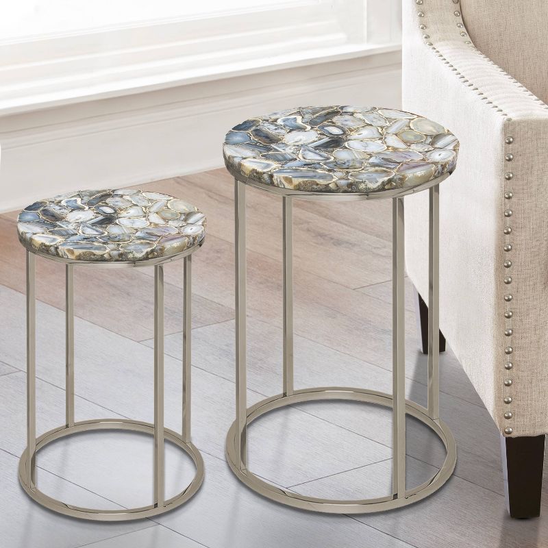 Onyx Agate Top Nesting Table - Steve Silver, 3 of 5