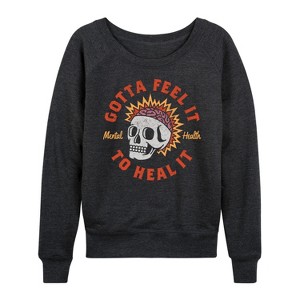 Women's - Instant Message - Feel It To Heal It Inspirational Lightweight French Terry Slouchy - 1 of 4