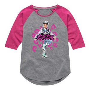 Girls' Nickelodeon That Girl Lay Lay  - Athletic Heather/Fuchsia - Medium - 1 of 4