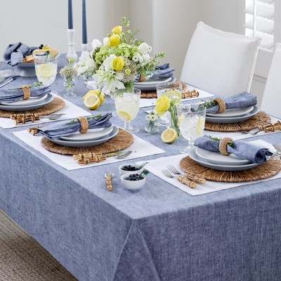 Solino Home Pure Linen Cotton Blend Tablecloth - Thumbnail 2