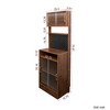 LIVAREEmlen Kitchen Baker's Racks with 2 Sliding Striped Glass Doors,Freestanding Storage Cabinet for Bottles,Wine,Coffee Machine,Microwave Oven - 3 of 4