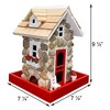 Home Bazaar 10" Fieldstone Guest Cottage Novelty Bird Feeder Stone - 2 of 3