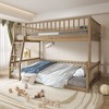 NicBex Full XL Over Queen Bunk Bed with Safety Guardrails,Loft Bed with Ladder and Detachable Design for Bedroom,Walnut/Gray - 2 of 4