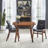 Set of 2 Vance Dining Chair Black - Buylateral: Mid Century, Vegan Leather, Rubberwood Base, Walnut Finish - 2 of 4