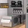 Attop 7-Pack Metal Strong Magnetic Shelves, Spice Storage Rack with Hooks, Paper Towel Holder, Cutlery Storage Box, Kitchen Home Storage Rack (Black) - 4 of 4
