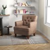 Vynxaria Modern Accent Chairs for Vanity or Living Spaces - Black/Brown - 2 of 4