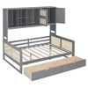 TIRAMISUBEST Twin/Full Size Daybed With 2 Storage Drawers and All-in-One Cabinet, Wooden Daybed Frame Sofa Bed with Storage Shelves and Slats Support - 4 of 4