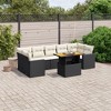 vidaXL Garden Sofa Set Black and Cream White - 2 of 4